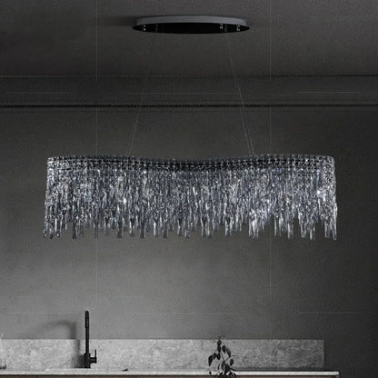 Italy Designer Luxury Chrome Chandelier K9 Crystal for Dining Room Hotel Hall Villa Bar Round Long  Hanging Light Fixture Decor