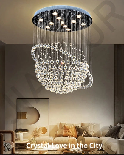 Creative Crystal Chandelier, Hotel Lobby, Restaurant, Duplex Building, Villa, High Ceiling, Living Room, Staircase, Long Chandel