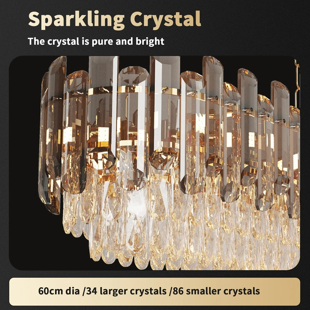 Vrygle Modern Crystal Chandeliers ,6-Light Crystal Rectangle Chandeliers, Dining Room Light Mount for Living Room Kitchen，room