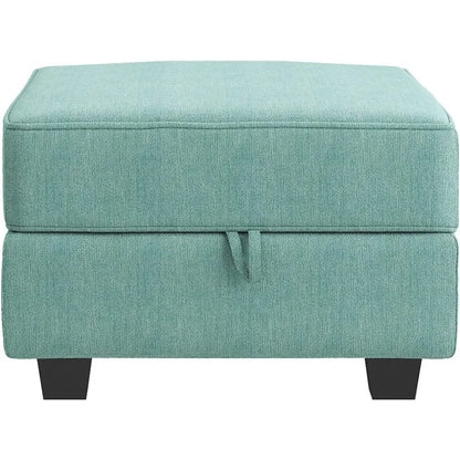 Square Ottoman Module for Modular Segmented Sofas, Storage Ottoman Footstools, and Seat Cubes, Water Blue