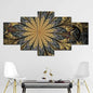 5 Panels Aesthetic Landscape Canvas Painting Abstract Natural Landscape Golden Light Art Luxury Posters Prints Living Room Decor