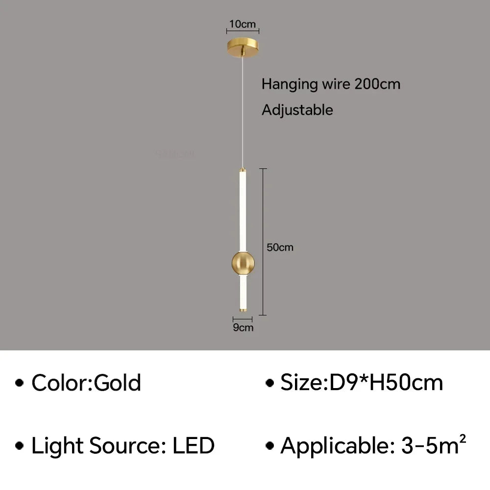 Modern Simple LED Pendant Lamp Living Room Bedroom Bedside TV Background Kitchen Island Restaurant Home Decor Lighting Fixture