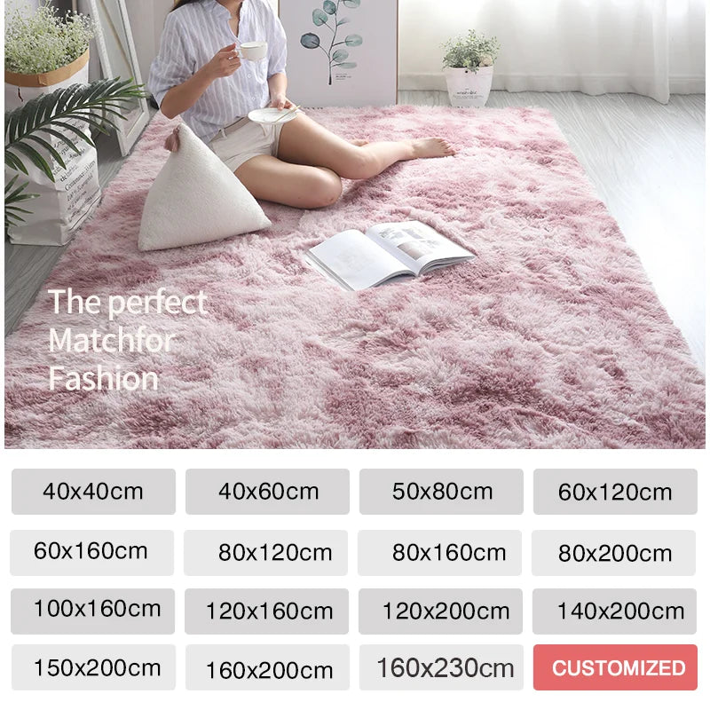 Pink Kids Carpet For Girls Bedroom Decoration Nordic large Living Room's Rugs Fluffy Hall Carpets Soft Plush Nursery Play Mats