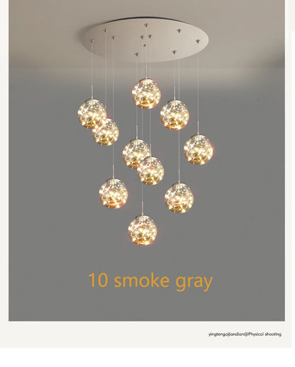 Modern Led Chandelier Glass Ball Dimmable for Staircase Living Room Pendant Lamps Home Decor Lighting Suspension Design Lusters