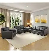 Cars Sofa for Living Room Set 3 Piece Modern Decor Loveseat Set with Arms and Nailhead,Includes Couch and A