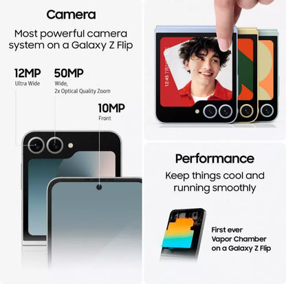 Samsung Galaxy Z Flip 6 5G F741B F741U1 F741N 256/512GB ROM 12GB RAM 6.7" NFC Snapdragon Foldable Original 99% New AI Cell Phone