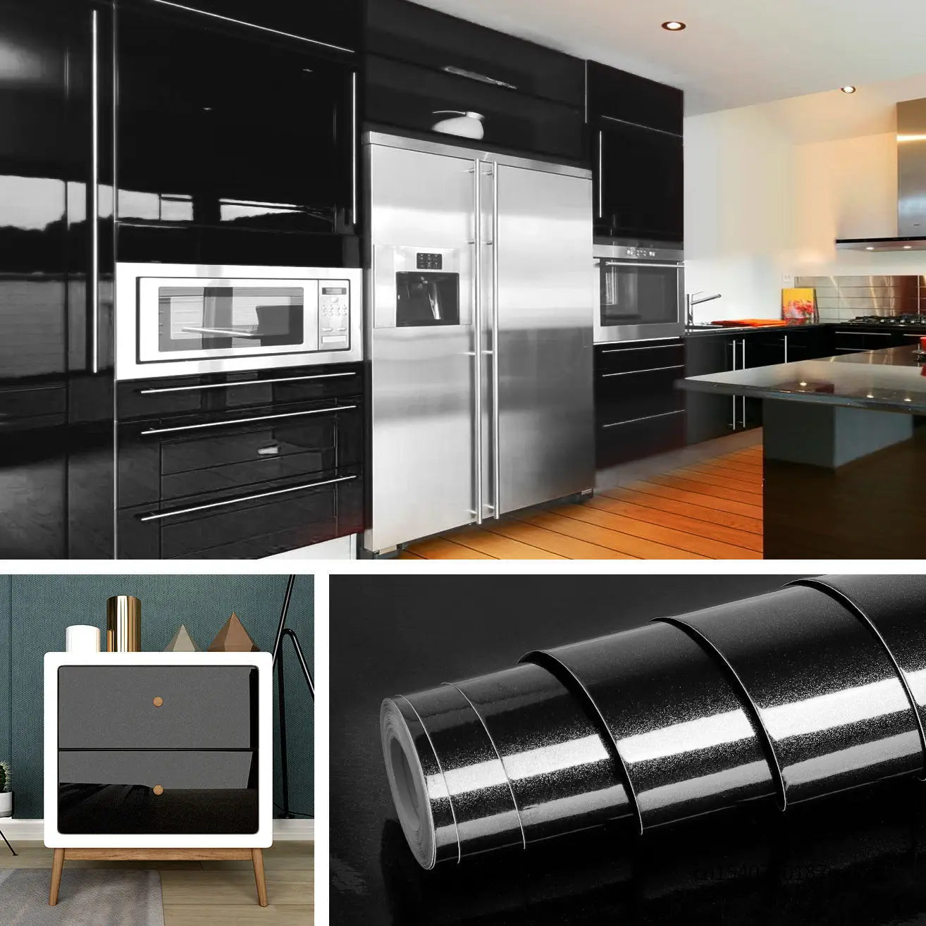 80cm Solid Color Decorative Film PVC Self Adhesive Wall Paper Furniture Renovation Stickers Kitchen Cabinet Waterproof Wallpaper