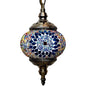 Turkish Moroccan Mosaic Hanging Ceiling Lamp E27 Decorative Glass Globe Fixture Romantic Restaurant Club Single Head Chandelier