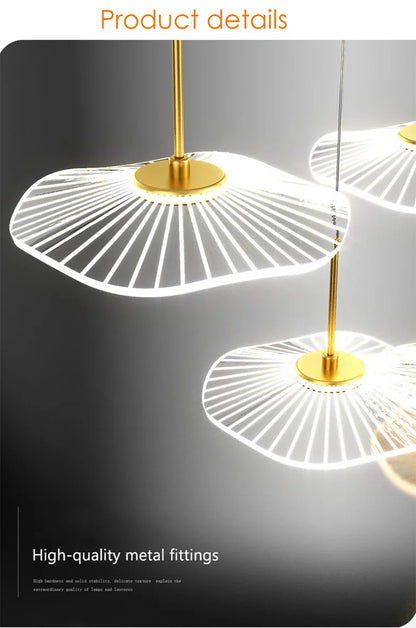 LED Restaurant Chandelier Hanging Pendant Light for Company Hotel Front Desk Lighting Spotlight Lotus Leaf Dining Table Fixtures