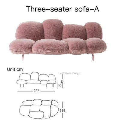 Pink Sofa Set Living Room Sectional Home Office Furniture Modern Luxury Elegant Single 3 Seater Sofa Individual Armchair