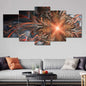 5 Panels Aesthetic Landscape Canvas Painting Abstract Natural Landscape Golden Light Art Luxury Posters Prints Living Room Decor