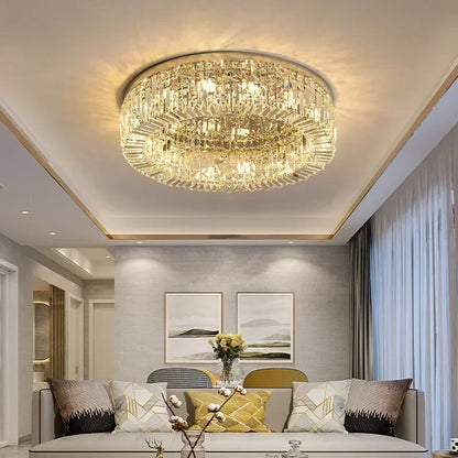 Luxury Modern Minimalist Crystal Glass Round Ceiling Chandelier for  Living Room Bedroom Study Led Indoor Lighting Decor