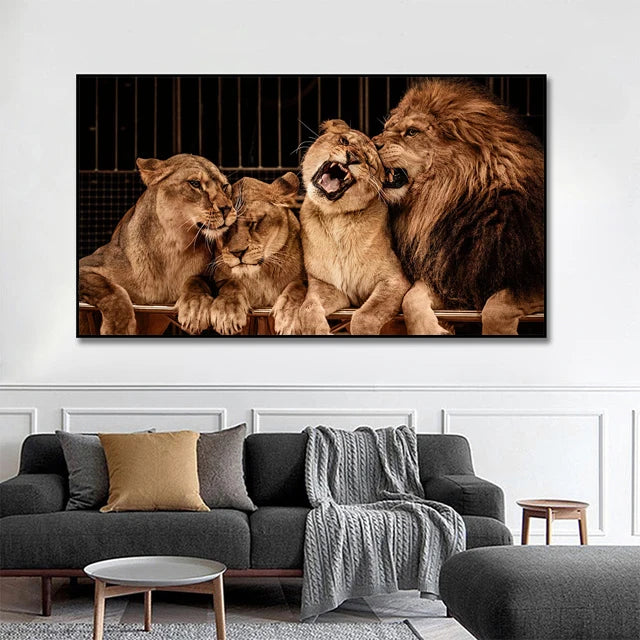 Large Size Lion Leopard Animals Posters African Elephant Tiger Wall Picture Canvas Painting One Piece Home Decoration No Frame