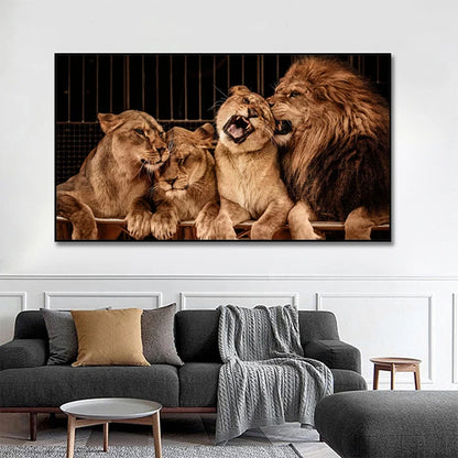 Large Size Lion Leopard Animals Posters African Elephant Tiger Wall Picture Canvas Painting One Piece Home Decoration No Frame