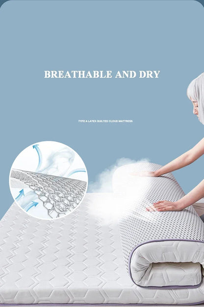 Foldable Natural Latex Mattress for Double Single Bed King Size Mat In Dormitory Hotels Bedroom Furniture Household Thickened