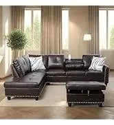 Cars Sofa for Living Room Set 3 Piece Modern Decor Loveseat Set with Arms and Nailhead,Includes Couch and A