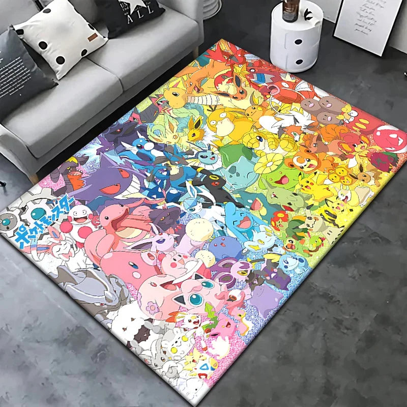 Pokemon Cartoon Carpet Rug for Living Room Bedroom Decoration Picnic Camp Kitchen Carpet Crawling Carpet Decoration
