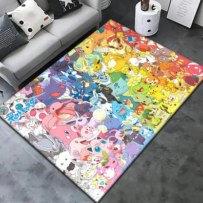 Pokemon Cartoon Carpet Rug for Living Room Bedroom Decoration Picnic Camp Kitchen Carpet Crawling Carpet Decoration