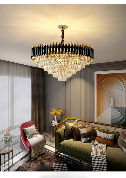 Luxury Modern Crystal Ceiling Chandelier For Living Room Lights Lustre Home Decor Indoor Lighting LED Dining Room Pendant Light