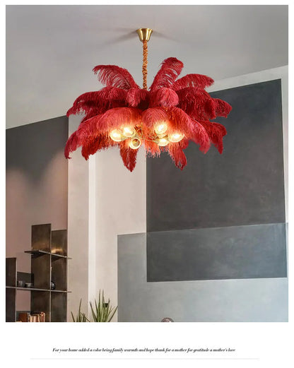 Feather Chandelier Ceiling Lamp LED Pendant Light Nordic Home Decor Lustre Modern Chandelier Pendant Light for Living Room