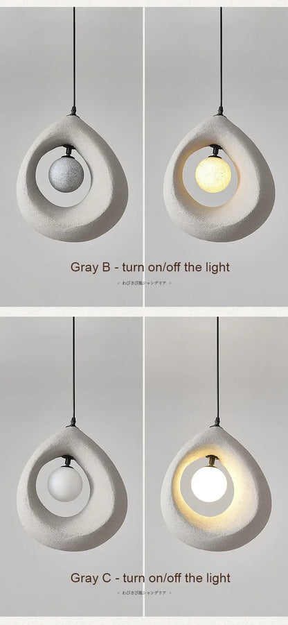 Japanese Wabi Sabi Pendant Lights Minimalist Bedroom Kitchen Island G9 LED Chandeliers Home Decor Living Room Hanging Lamps