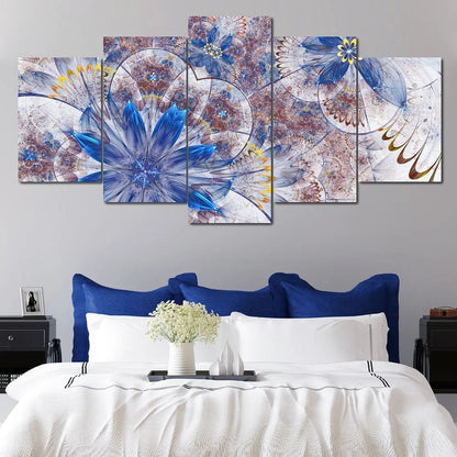 5 Panels Aesthetic Landscape Canvas Painting Abstract Natural Landscape Golden Light Art Luxury Posters Prints Living Room Decor