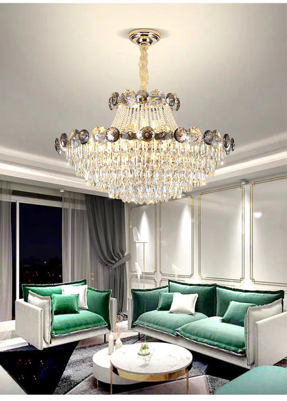 2024 Modern Large Luxury Living Room Chandeliers for Staircase Designer Crystal Pendant Lamps Home Decor Lighting Lustre Fixture
