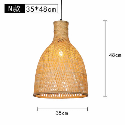 Bamboo Lantern Bamboo Woven Chandelier Chinese Restaurant Tea Room Chandelier Japanese Restaurant Straw Hat Rattan Woven Chandel