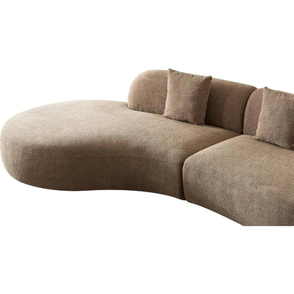 135"Curved Sectional Sofa,Modern Boucle Fabric Upholstered Modular Couch Oversized 6-Seat Sofa for Living Room,Bedroom,Apartment
