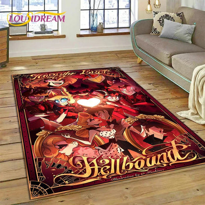 Cartoon H-Helluva Boss Blitzo H-Hazbin Hotel Carpet Rug for Bedroom Living Room Home Sofa Decoration,Child Large Decor Floor Mat