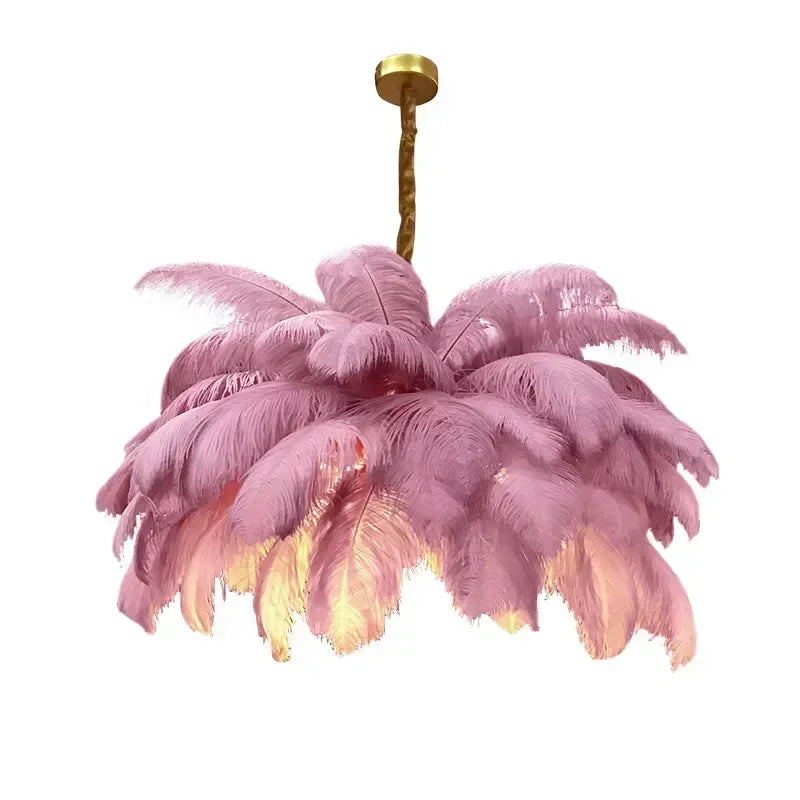 Feather Chandelier Ceiling Lamp LED Pendant Light Nordic Home Decor Lustre Modern Chandelier Pendant Light for Living Room