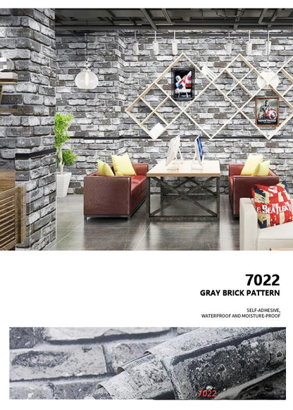 Red Brick Moisture-Proof Waterproof Renovation Sticker PVC Self-Adhesive Room Decoration Bedroom Study Background Wall Wallpaper