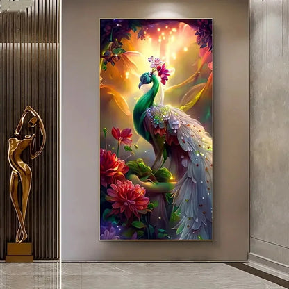 Canvas Poster Modern Art Dream Peacock Flower Landscape Bird Home Decor Ideal Gift for Bedroom Living Room Corridor Wall Decor
