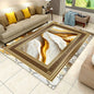 Black Gold Marble Area Rug Modern Abstract Geometric Rug Non-Slip Soft Floor Carpet Decor for Home Living Room Bedroom Office