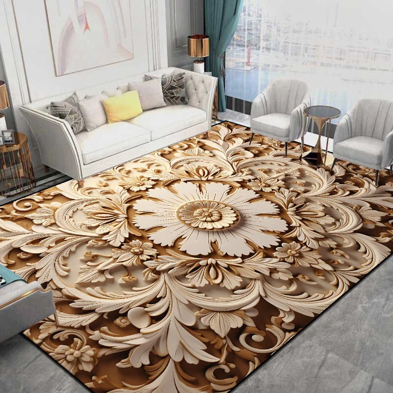 European Style Flower Carpet for Living Room Home Luxury Large Area Soft Rug for Bedroom Decor Non-slip Floor Mat Ковер Tapis