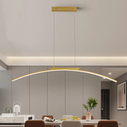 Modern LED Pendant Light Dimmable Hanging Lamp for Dining Room Kitchen Minimalist Arc Design Restaurant Energy Saving, Easy Inst