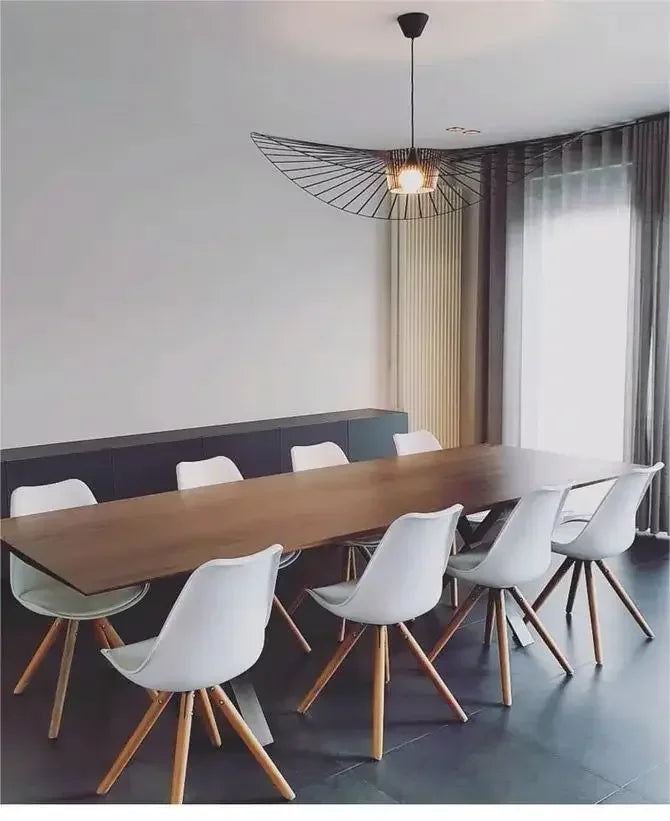 Nordic Vertigo Straw Hat Pendant Lights French Fabric for Restaurant Artistic and Creative Living Room Bedroom Hoom Decor Lamp