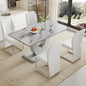 Modern Dining Set Table and  Chairs,Dining Room Table Set and 4 PU Leather Upholstered Dining Chairs,63'' Large Dinner Table Set