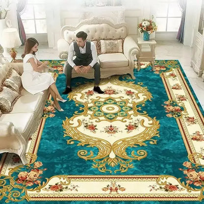 European Red Luxury Carpet Large Living Room Decoration Home Rugs Soft Comfortable Lounge Rug Anti Slip Washable Bedroom Mat