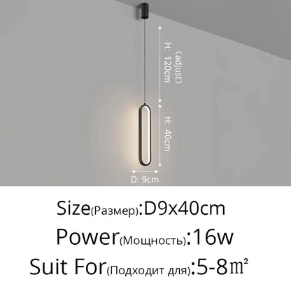 Modern Led Minimalist Long Pendant Lights For Home Villa Living Bedroom Dining Room Study Indoor Lighting Decoration Lamps