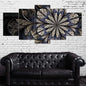 5 Panels Aesthetic Landscape Canvas Painting Abstract Natural Landscape Golden Light Art Luxury Posters Prints Living Room Decor
