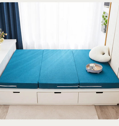 Folding Mattress Queen Size Memory Foam Mattress Japanese Tatami Sponge Mattress Multifunctional Removable Washable Mattress Pad