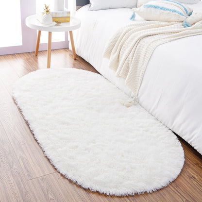 Thicken Faux Fur Area Rugs Oval fluffy Long Hair Carpet Floor mats plush Soft door Mat bedside carpets for bedroom living room