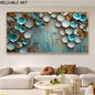 Abstract 3D Bule Flower Tree Poster and Prints Modern Canvas Painting Wall Art Pictures for Living Room Home Decor No Frame