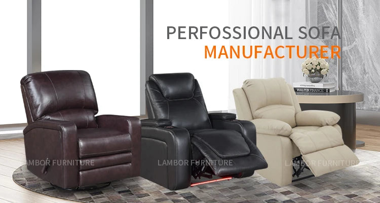 Italian Leather Furniture Set Living Room Electric Motion Sectional Power Recliner Sofa