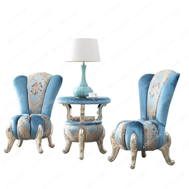 European-Style Leisure Chair Coffee Table Three-Piece Living Room Sofa Couch Balcony Table and Chair Living Room