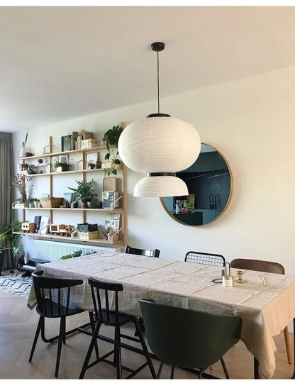Wabi Sabi Style Rice Paper Chandeliers Japan Style Hanging Light for Ceiling Living Room LED Room Decor Lustre Pendant Lights