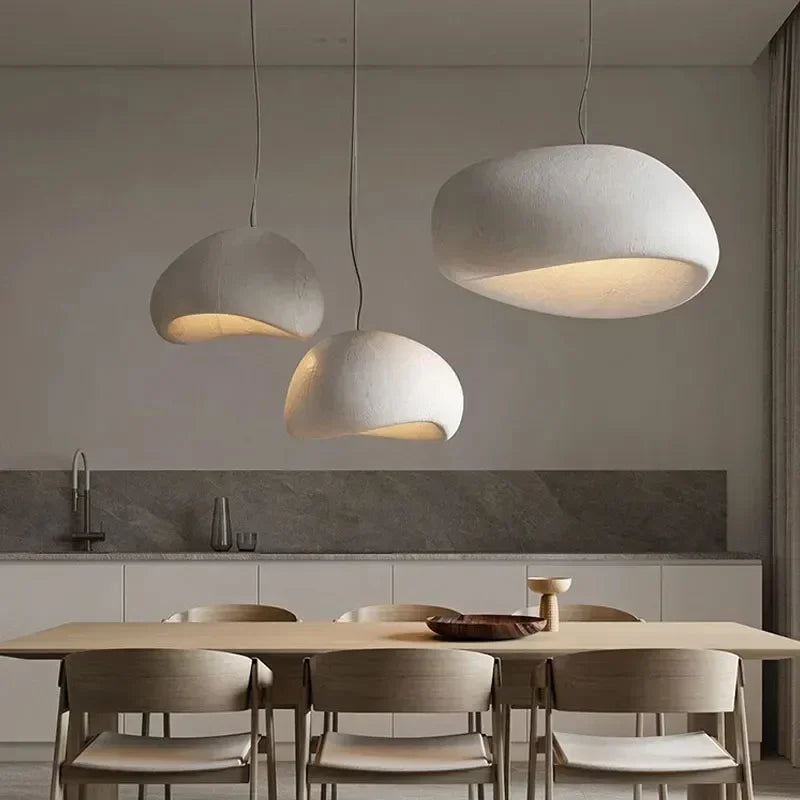 Nordic Minimalist Wabi Sabi Wind E27 LED Chandelier for Dining Room Pendant Lights Modern Bedroom Bar Loft Hanging Lamps Fixture