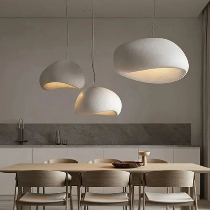 Nordic Minimalist Wabi Sabi Wind E27 LED Chandelier for Dining Room Pendant Lights Modern Bedroom Bar Loft Hanging Lamps Fixture