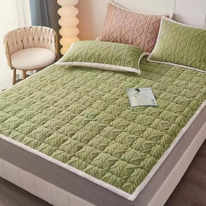 Milk Velvet Mattress Thicken Warm Winter Mattress Foldable Plush Bed Mattresses Twin King Queen Full Size Mattresses Bedding